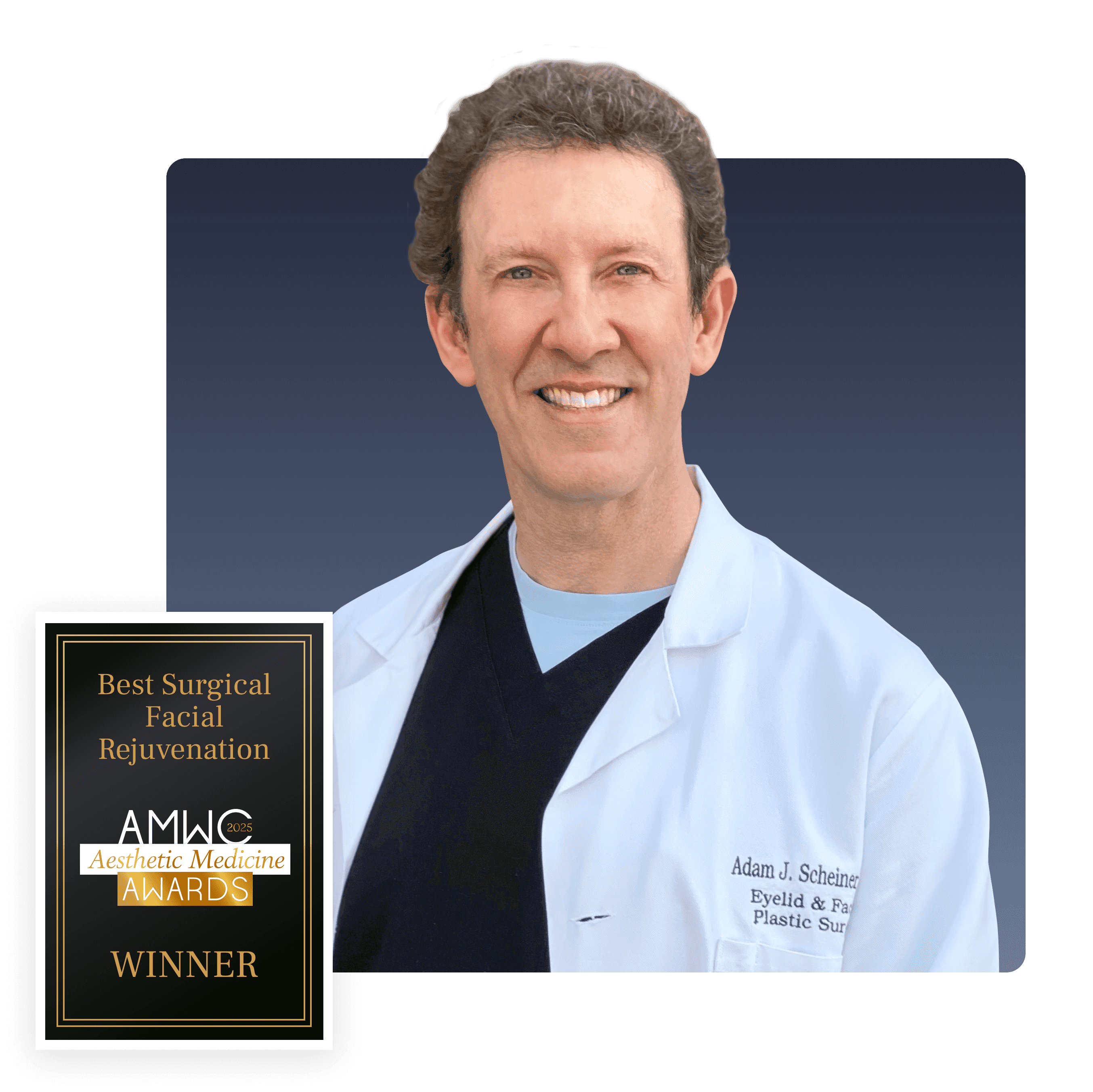 Dr Adam Schiener standing in his white coat.